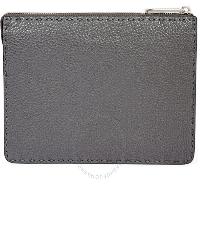 Leather Clutch- Grey